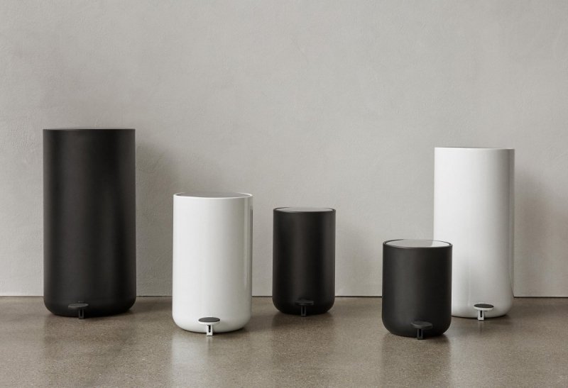 Nowoczesny kosz łazienkowy ze stali czarny