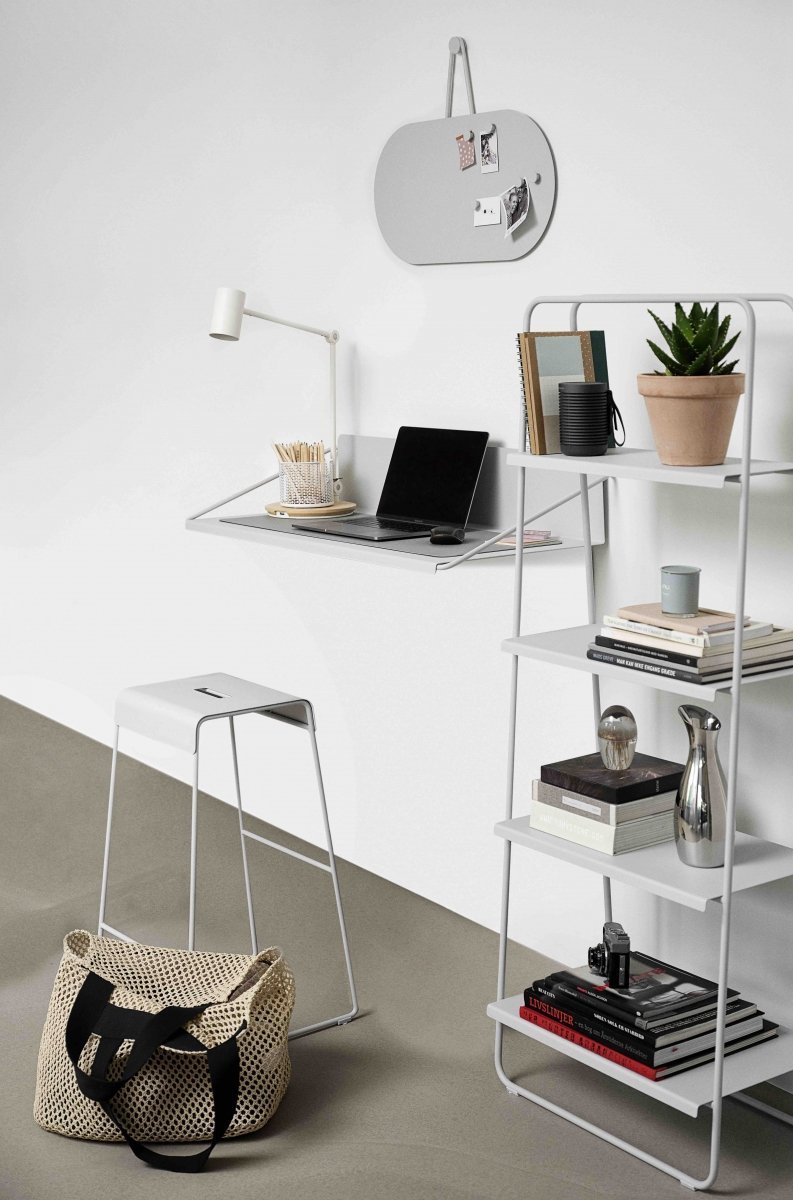 ZONE Denmark A-STOOL Krzesło Barowe - Hoker Stalowy 65 cm Jasnoszary