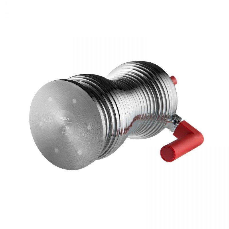 Alessi PULCINA Kawiarka - Zaparzacz do Espresso 150 ml - Czerwona Rączka - Indukcja