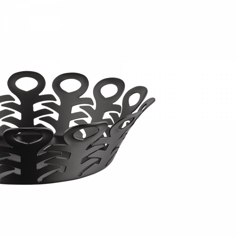 Alessi VIMINI Stalowy Kosz - Misa Dekoracyjna 22 cm / Czarna