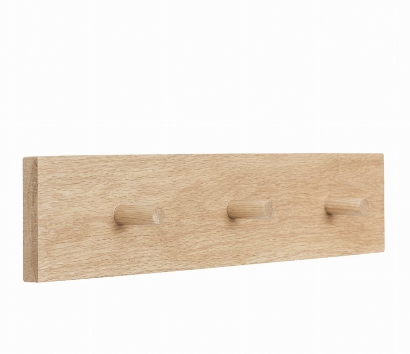 Hübsch HOOKS Ścienny Wieszak - Listwa na Ubrania 50 cm / Dębowy