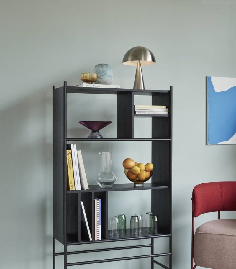 Hübsch NORDIC Regał Otwarty 160 cm Czarny