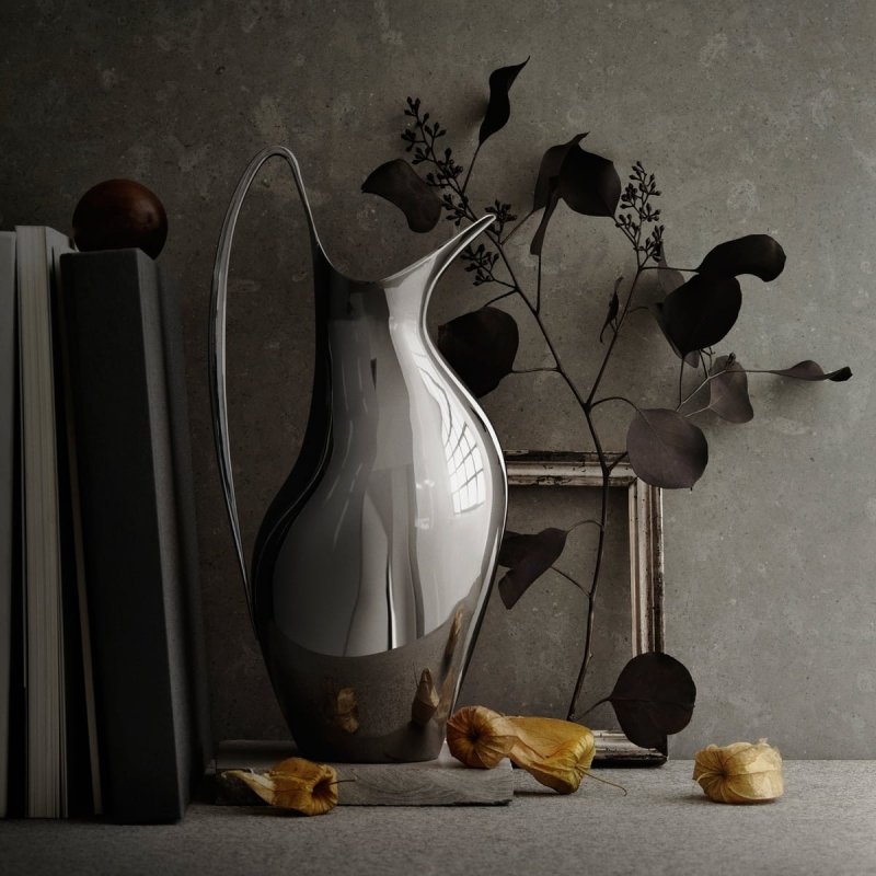 Georg Jensen HENNING KOPPEL Stalowy Dzbanek 1,9 l / Srebrny Polerowany