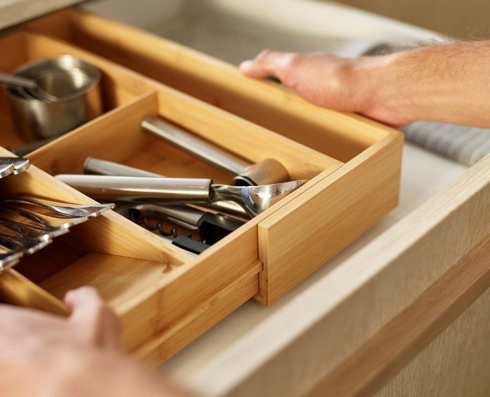 Joseph Joseph DRAWER Rozsuwany Organizer na Sztućće - Wkład do Szuflady / Drewniany