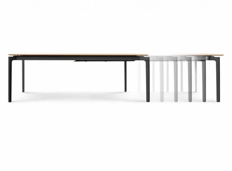 Eva Solo MORE Stół Rozkładany 100 x 220/320 cm Czarny / Blat Dębowy Lakierowany