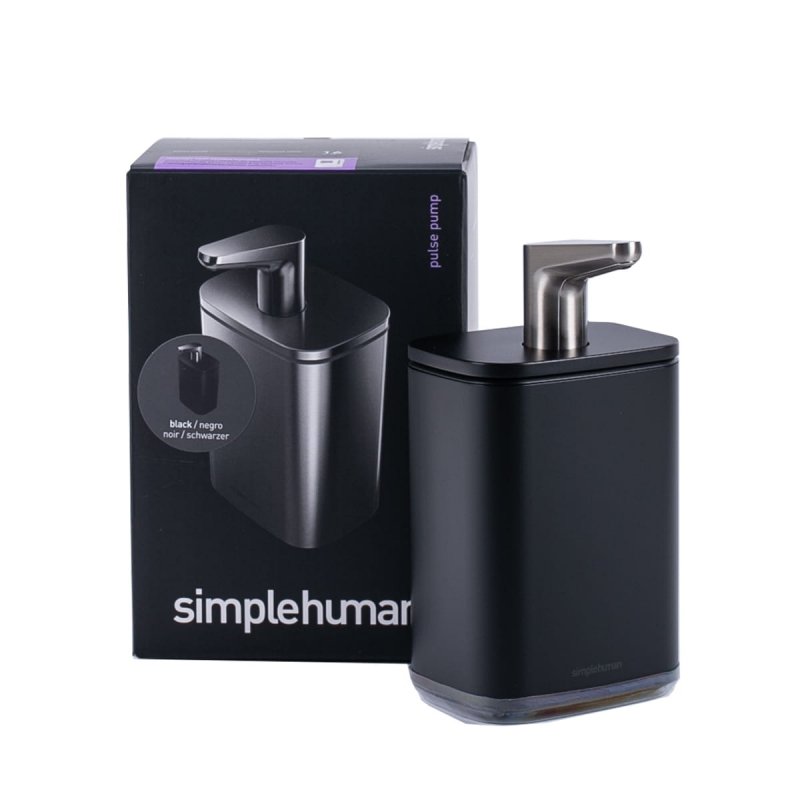 Simplehuman STEEL Stalowy Dozownik do Mydła w Płynie 473 ml / Czarny