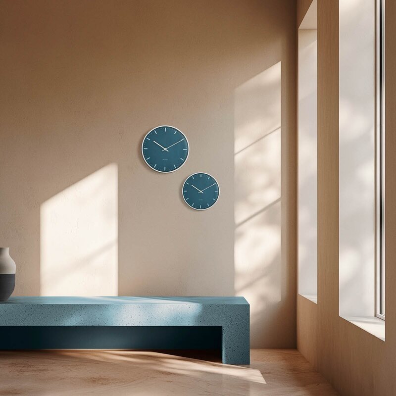 zegar City Hall niebieska tarcza złote detale