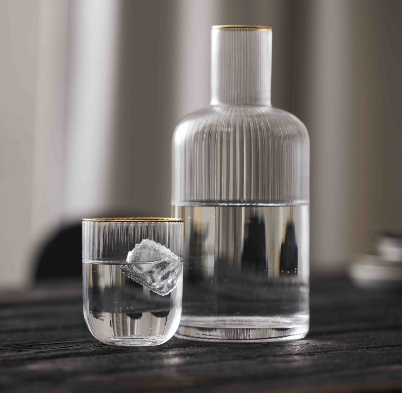 Lyngby Glass PALERMO Karafka do Wody 1,5 l Złota