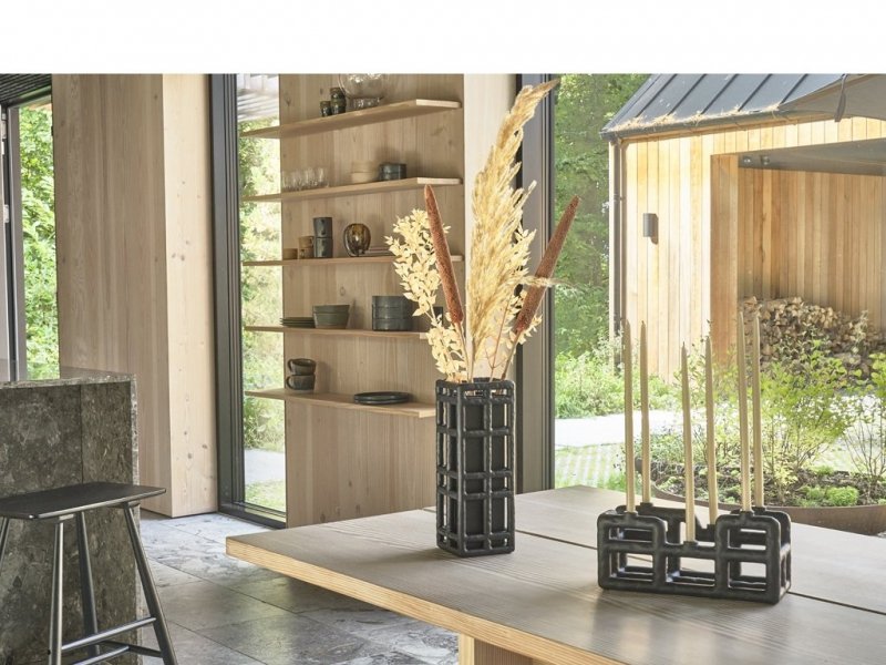 Villa Collection LYNG Świecznik 28 cm Piaskowy