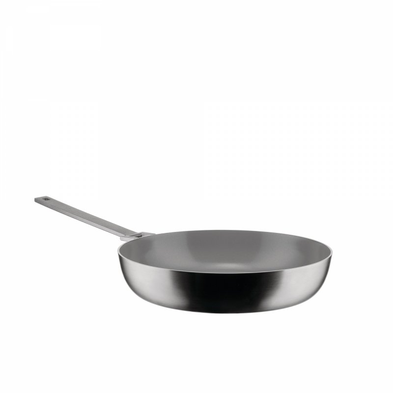 Alessi CONVIVO Patelnia Głęboka Stalowa 28 cm / Srebrna Matowa