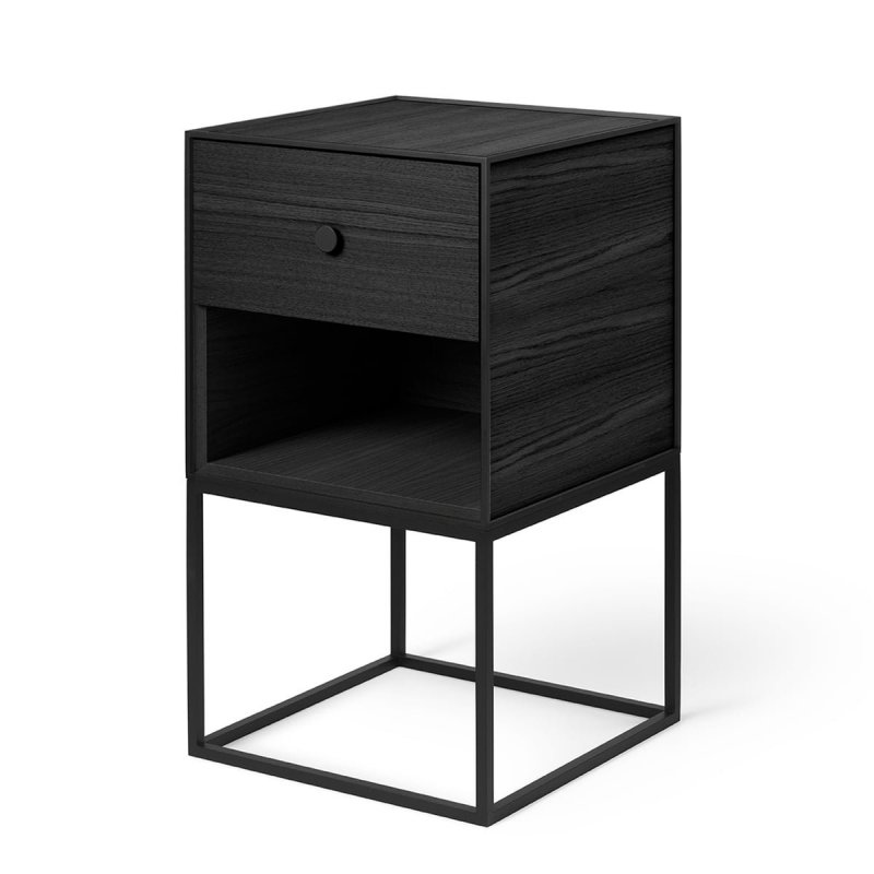 by Lassen FRAME 35 Szafka Nocna - Stolik Pomocniczy z Jedną Szufladą - Czarny