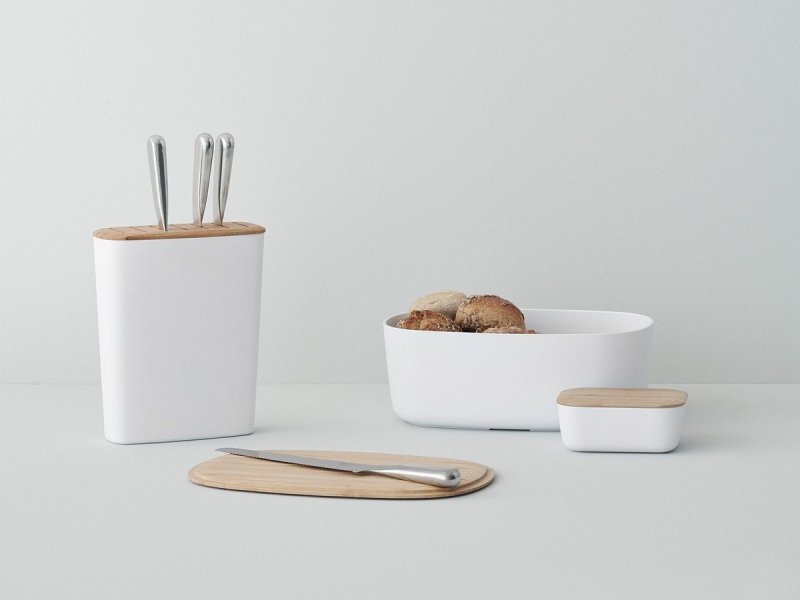 RIG-TIG by Stelton BOX-IT Chlebak i Maselniczka z Melaminy - Zestaw Biały