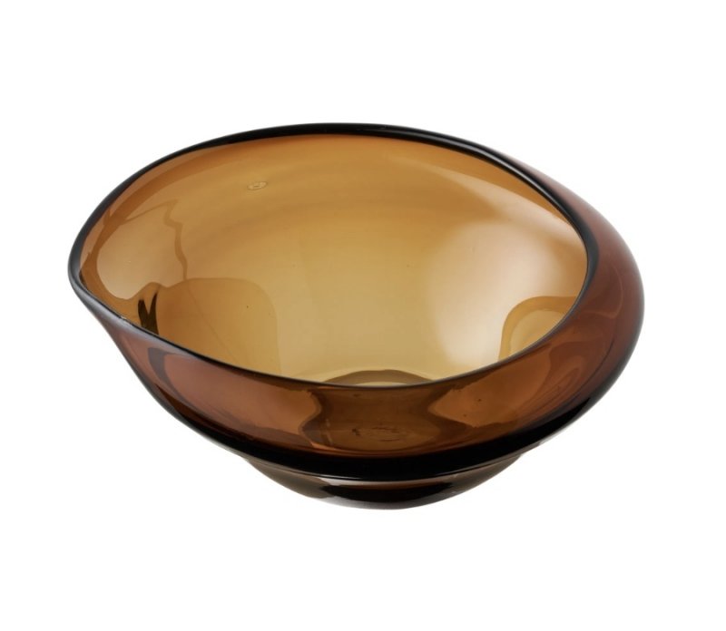 Szklana misa w odcieniu smoked brown do dekoracji wnętrz