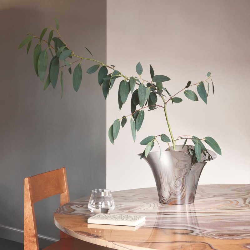 Georg Jensen BLOOM BOTANICA Stalowa Doniczka do Kwiatów 22 cm / Polerowna