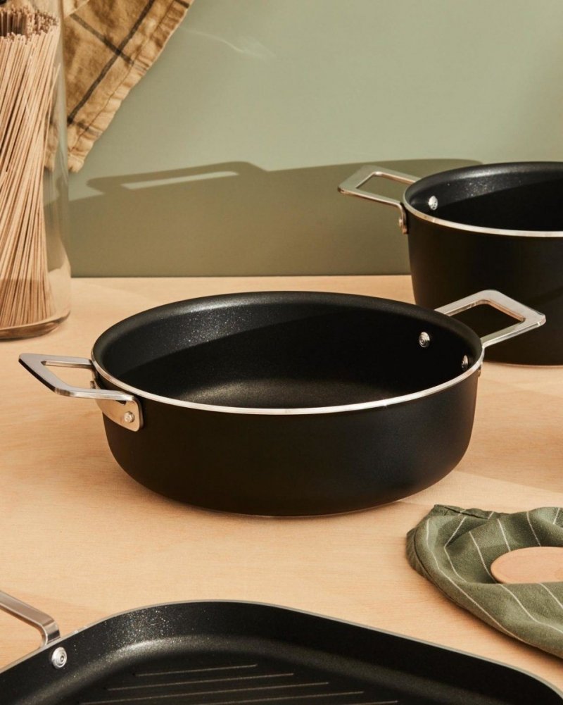 Alessi POTS &amp; PANS Garnek Niski 3,4 l Czarny