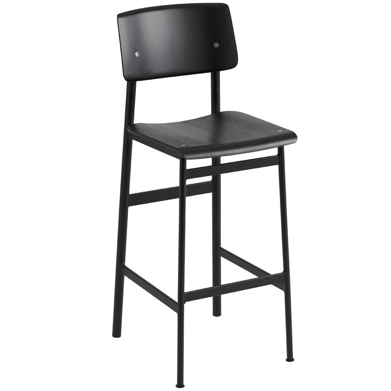 Muuto LOFT Hoker - Stołek Barowy 75 cm Czarny