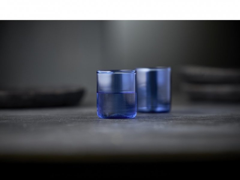 Lyngby Glass TORINO Szklaneczki do Espresso / Kieliszki do Wódki 60 ml 2 Szt. Niebieskie