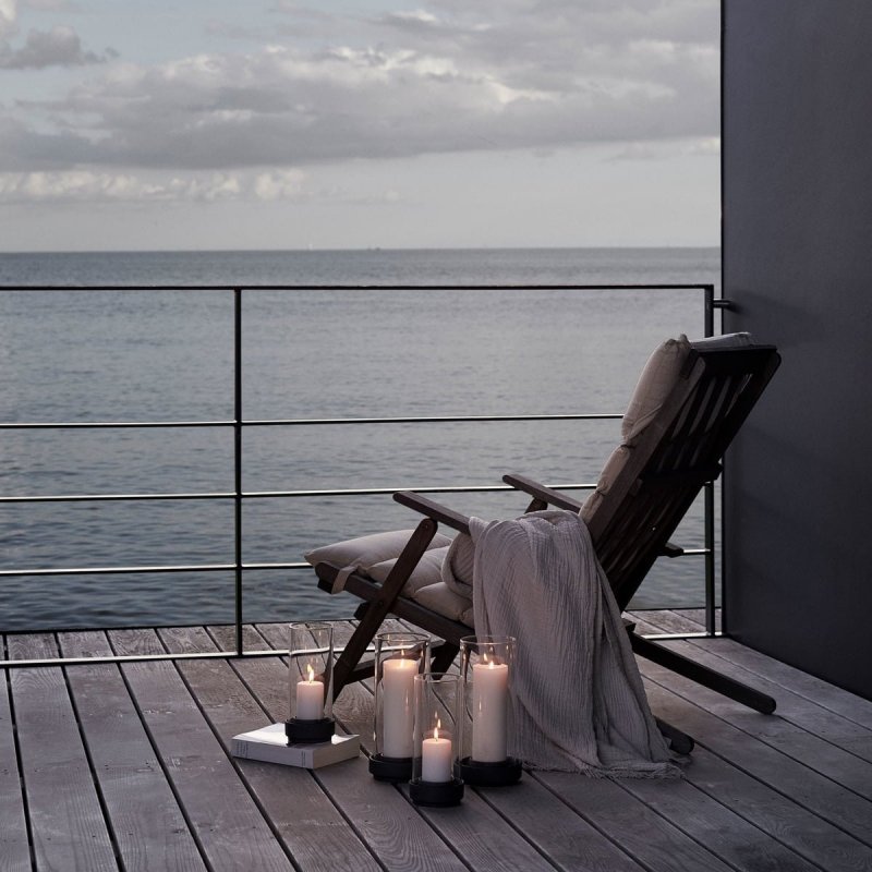 Stelton HURRICANE Lampion - Świecznik 29 cm Czarny