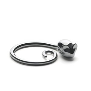 Alessi PIP Stalowy Brelok do Kluczy / Srebrny Polerowany