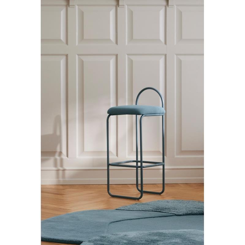 Aytm ANGUI Krzesło Barowe 92,5 cm - Hoker / Niebieski DUSTY BLUE BOUCLÉ