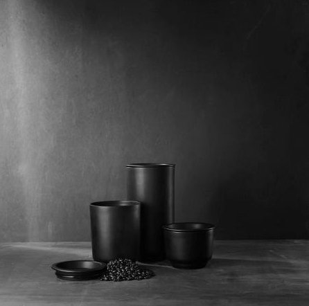 Morso PLATEAU Porcelanowy Pojemnik Kuchenny 1,2 l Czarny Matowy