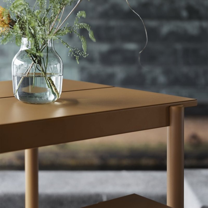 Muuto LINEAR Ogrodowy Stół Stalowy 220 x 90 cm Pomarańczowy