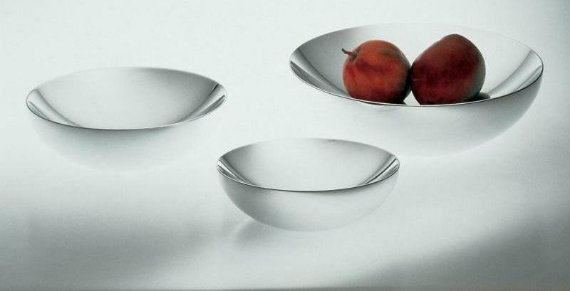 Alessi DOUBLE Stalowa Misa o Podwójnych Ściankach 25 cm / Srebrna Polerowana