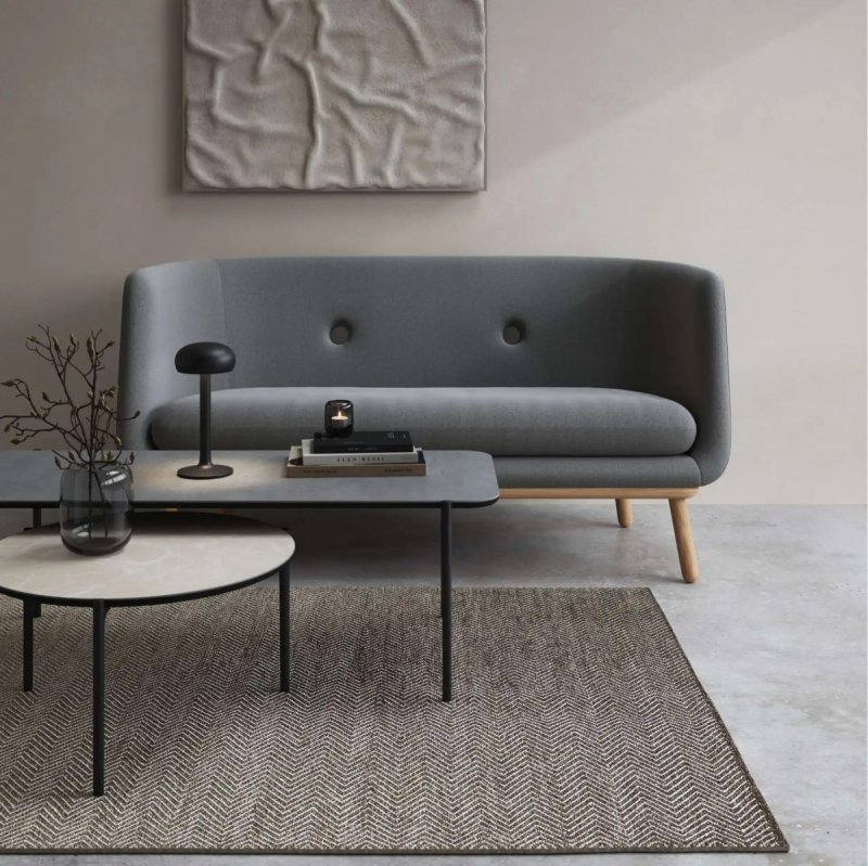 Eva Solo SAVOYE Okrągły Stolik Kawowy 90 cm z Ceramicznym Blatem / Czarny - Blat Szary