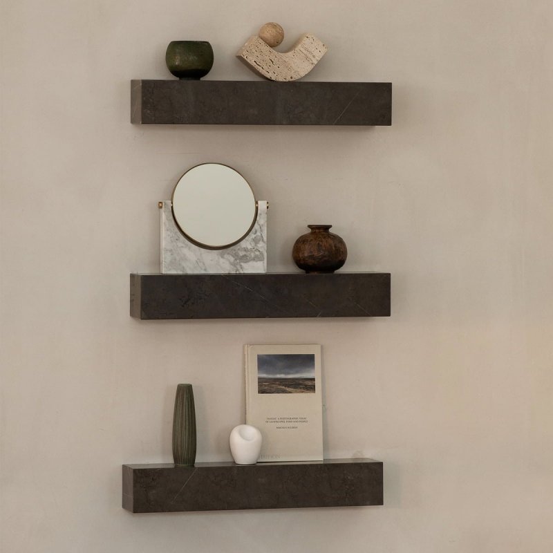 Menu PLINTH Marmurowa Półka Ścienna 60 cm / Szary Marmur Kendzo