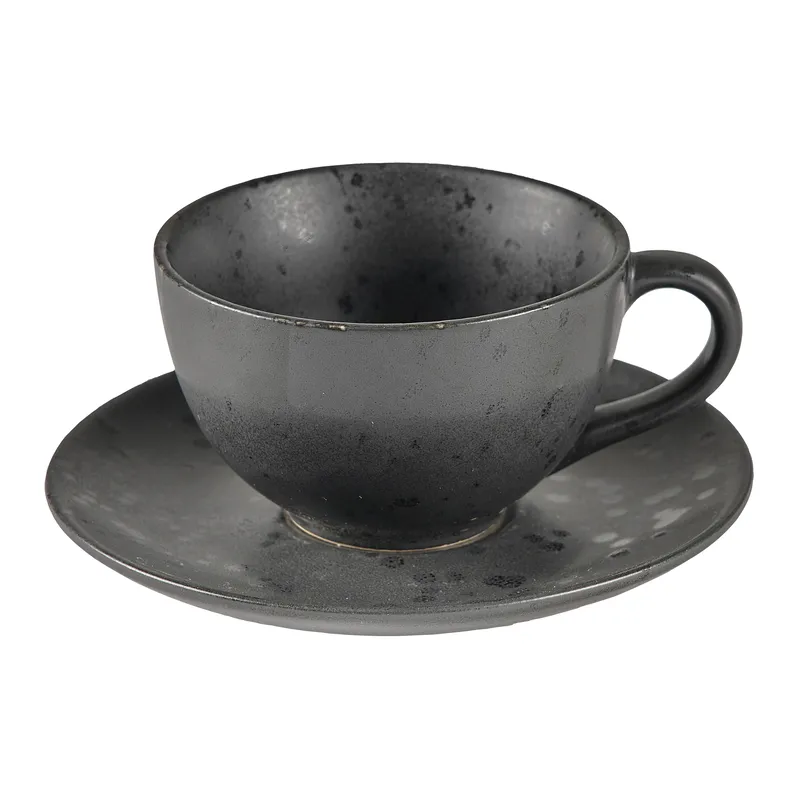 Bitz BLACK Filiżanka ze Spodkiem do Kawy 240 ml / Czarna 5 Szt.