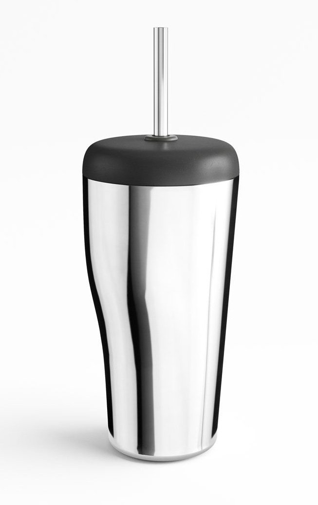 Georg Jensen SKY Kubek Termiczny ze Słomką 400 ml / Srebrny