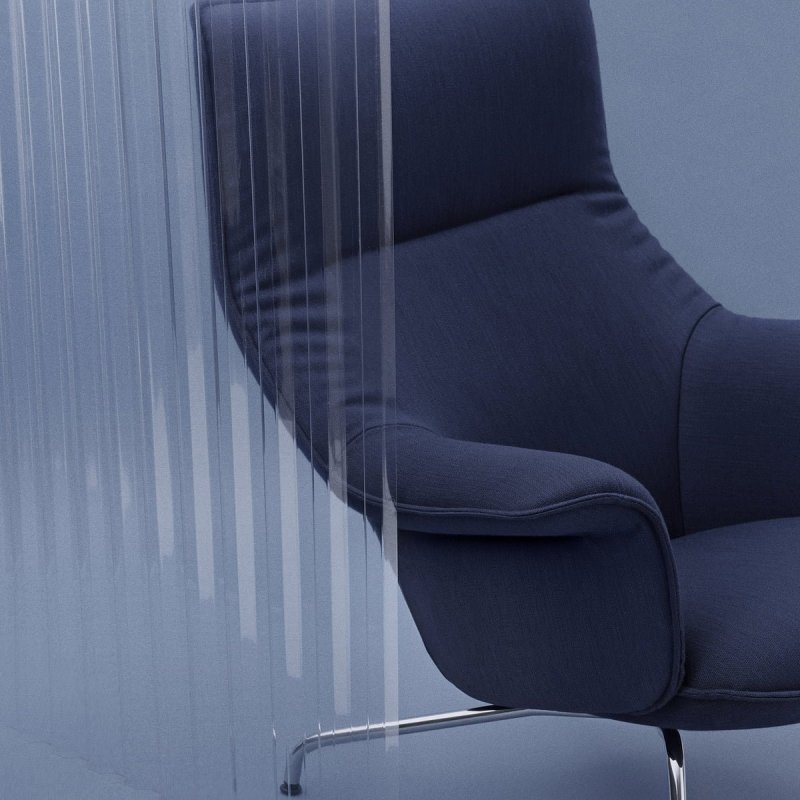 Muuto DOZE Fotel Tapicerowany - Brązowa Skóra Cognac / Nogi Czarne