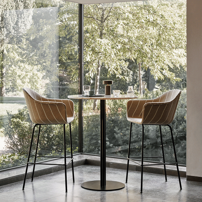 Menu HARBOUR Krzesło Barowe 102 cm Hoker Czarny - Siedzisko Khaki
