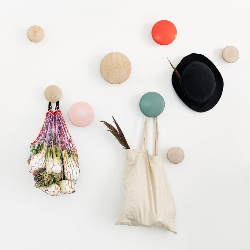 Muuto DOTS Wieszak Drewniany L 17 cm Biały - Brudna Biel