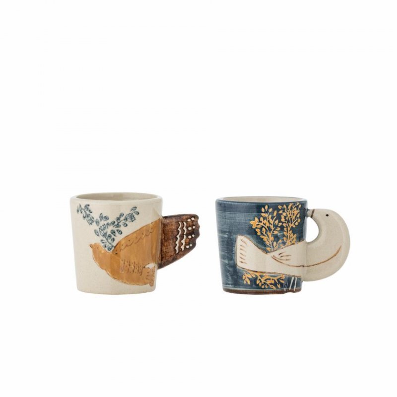 Bloomingville HEZHA Filiżanki do Espressso 55 ml 2 Szt. / Ptak