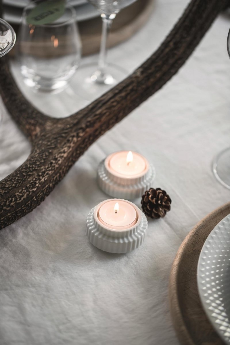 Lyngby Porcelain LYNGBY Świecznik Tealight 6,5 cm Biały 2 Szt.