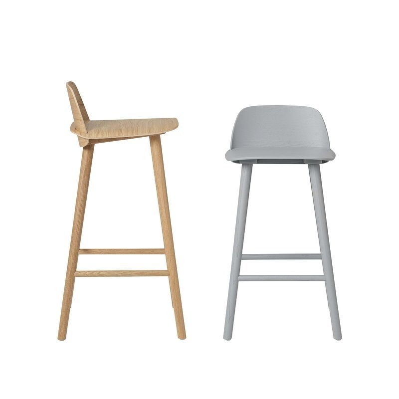 Muuto NERD Hoker - Krzesło Barowe 79 cm Żółty Sand Yellow