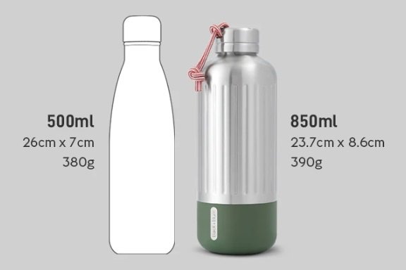 black+blum EXPLORER Stalowa Butelka Termiczna do Wody 850 ml / Czarna