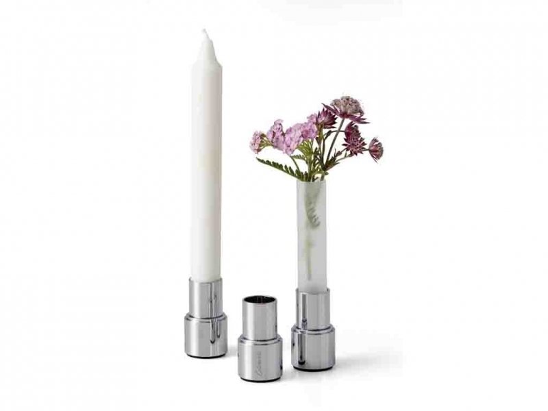 Scandinavia Design LINK Świecznik / Wazon 2w1 Srebrny