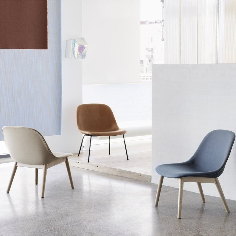Muuto FIBER LOUNGE Fotel Biały - Rama Metalowa