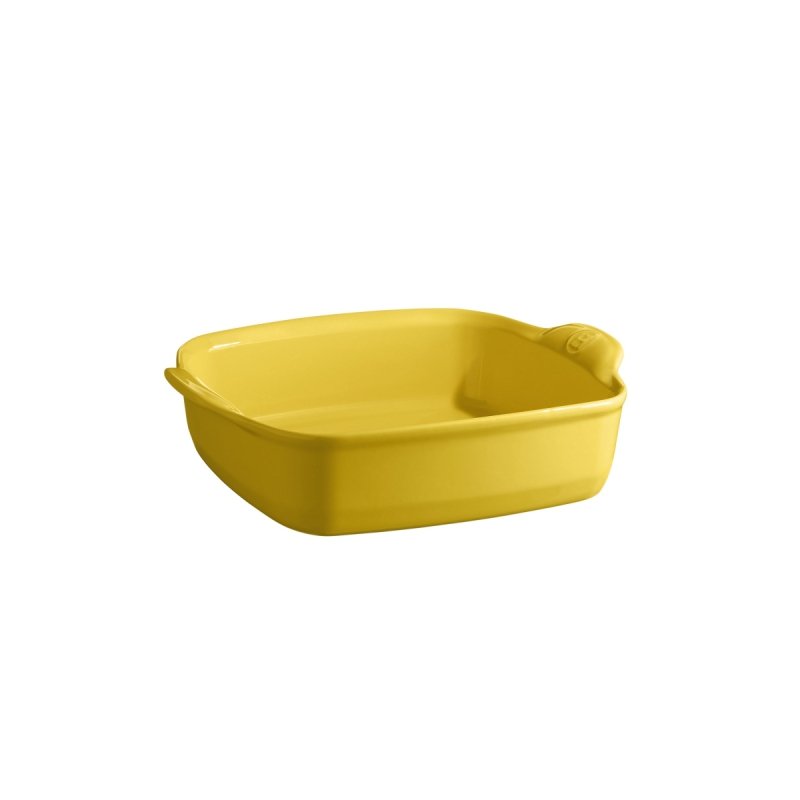 Emile Henry NATURAL CHIC Kwadratowa Forma - Naczynie do Zapiekania 28 cm Żółta