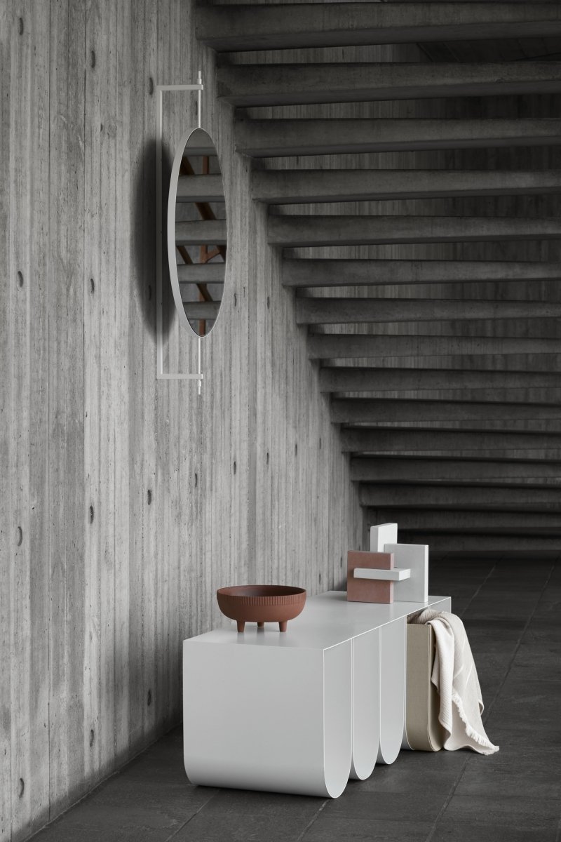 Kristina dam studio ROTATING Obrotowe Lustro Ścienne 60 cm Okrągłe / Srebrne