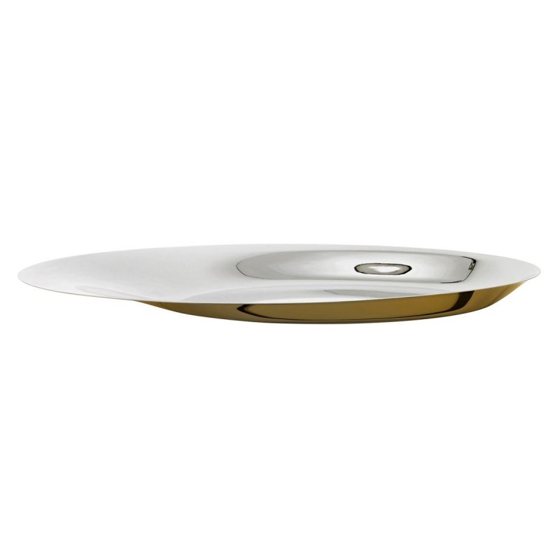 Stelton NORMAN FOSTER Taca - Patera Stalowa 46 cm / Srebrna - Złota Polerowana 