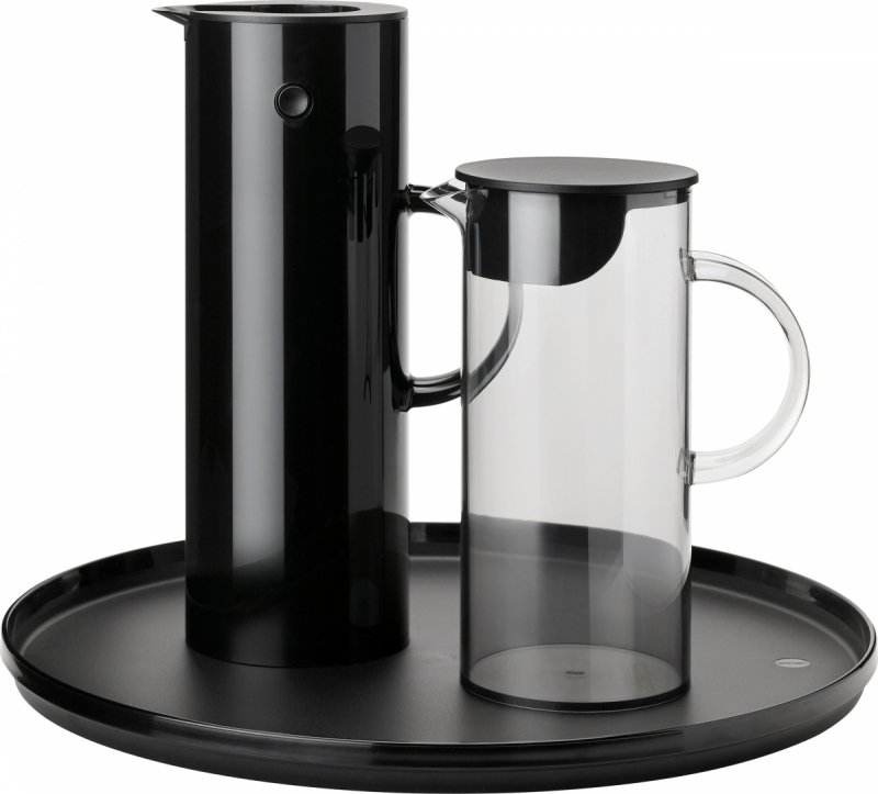 Stelton EM77 Zestaw Prezentowy - Termos Próżniowy 1 l z Dzbankiem do Wody i Tacą / Czarny