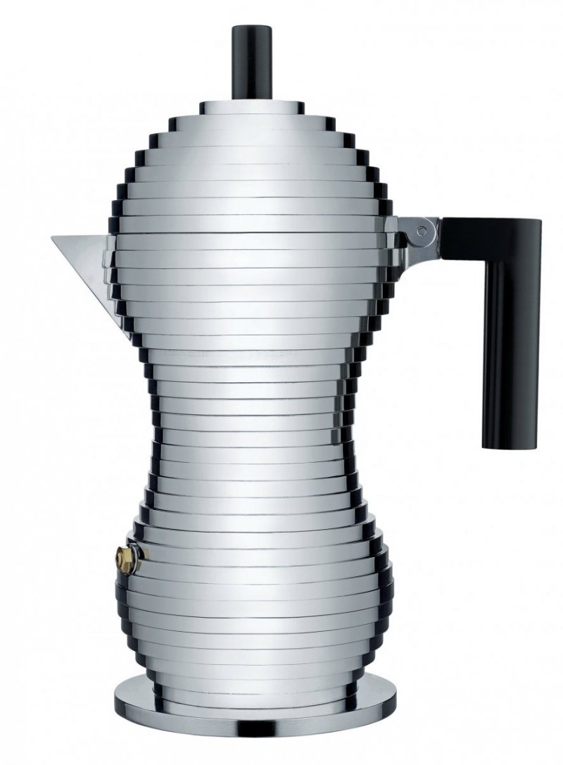 Alessi PULCINA Kawiarka - Zaparzacz do Espresso 300 ml - Czarna Rączka
