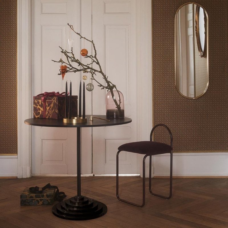Aytm SOLUS Stół Okrągły z Marmurową Podstawą 90 cm Czarny