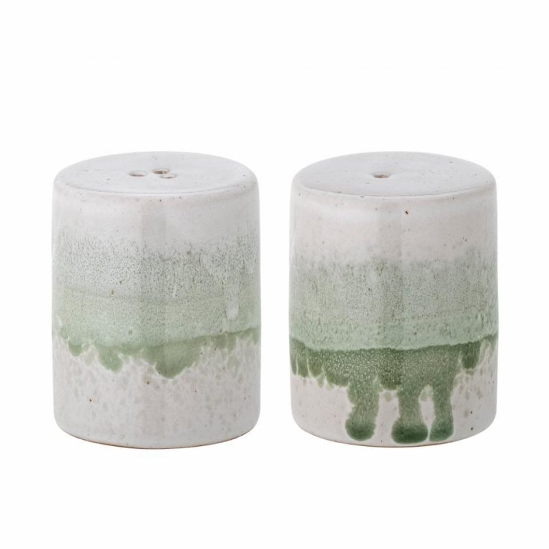 Bloomingville PAULA Ceramiczna Solniczka i Pieprzniczka / Zielona