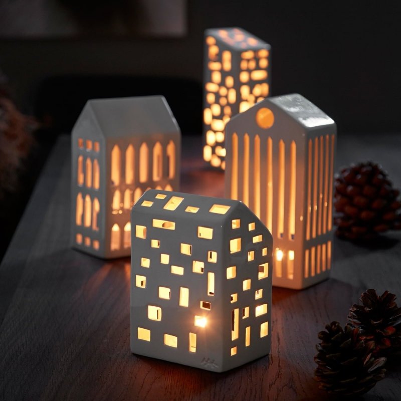 Kähler URBANIA Świecznik Tealight - Domek Biały - Pantheon