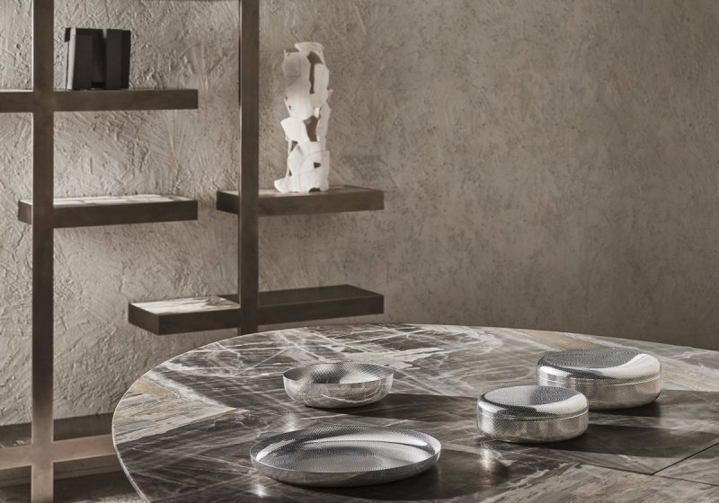 Alessi TEXTURE Stalowa Taca 35 cm Srebrna