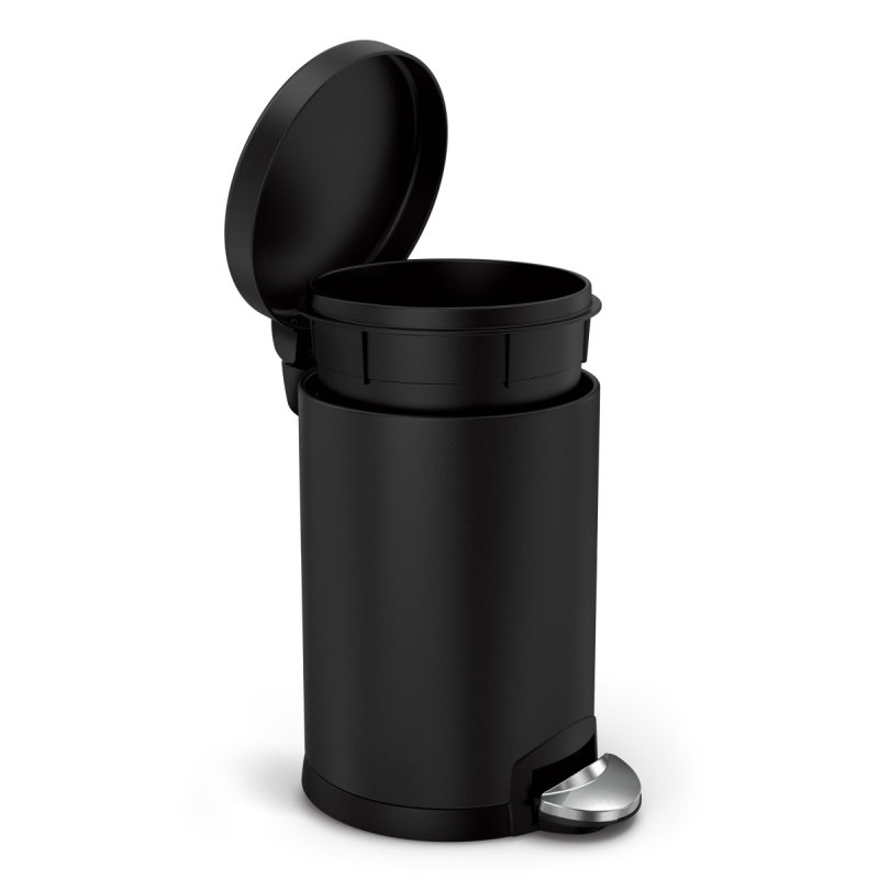 simplehuman BLACK Kosz na Śmieci Łazienkowy 4,5 l / Czarny Mat